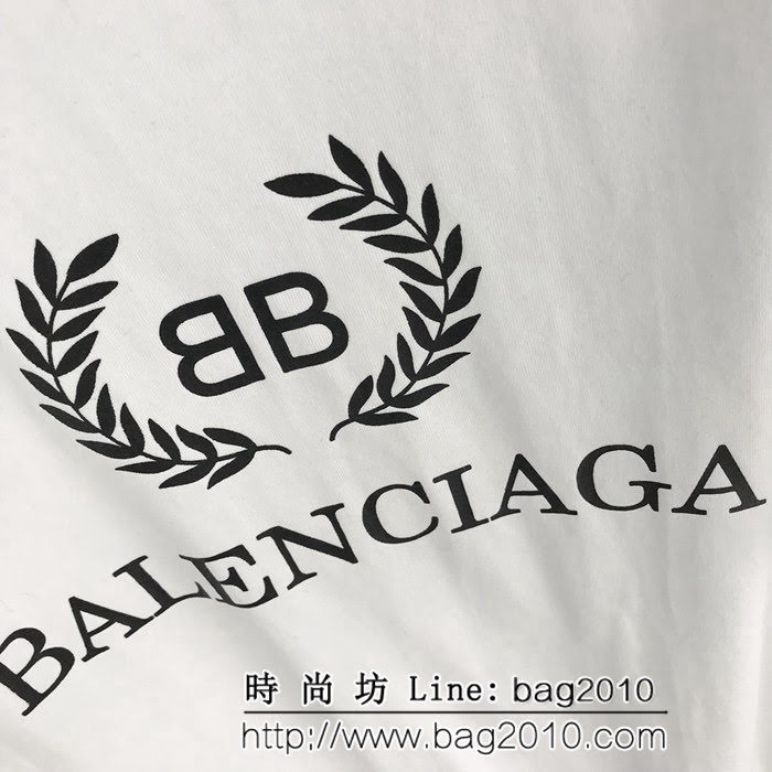 BALENCIAGA巴黎世家 19ss 麥穗雙B短袖 定制面料 七色可選百搭款 男女同款 ydi2467
